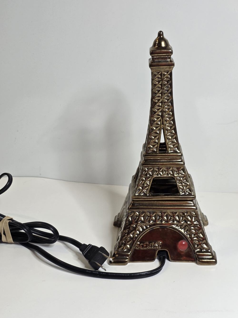 Scentsy Midnight In Paris 11" Eiffel Tower Wax Warmer Ceramic Retired WORKING